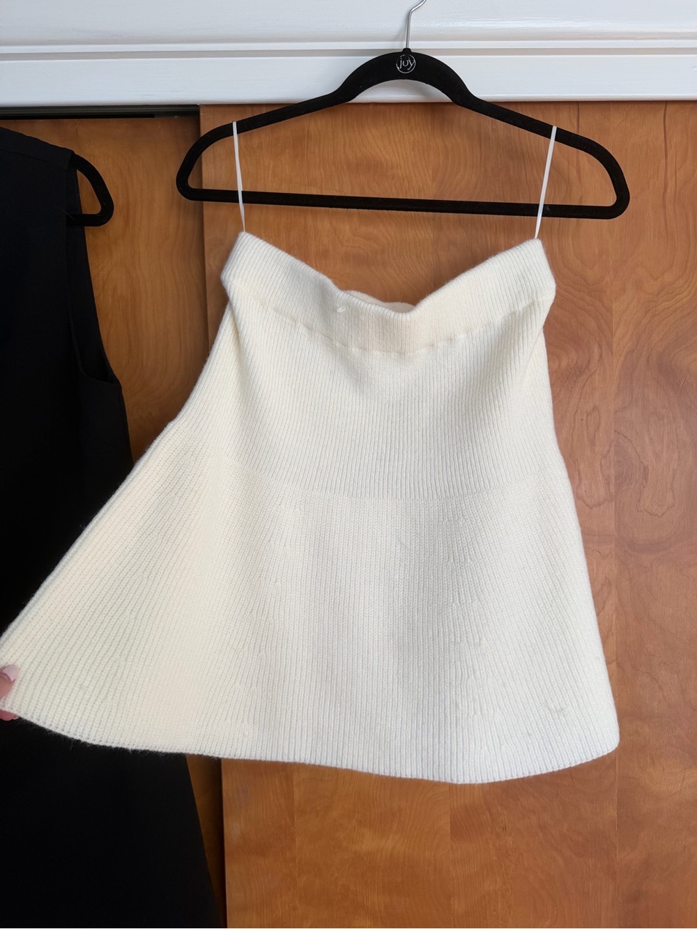 Able Cream Knit Top with Ribbed Texture
